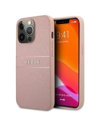 Guess GUHCP13XPSASBPI Saffiano Stripe Back Case Чехол для Apple iPhone 13 Pro Max Rose