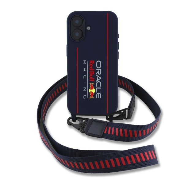Red Bull Silicone Vertical Logo MagSafe Case + Crossbody Strap Чехол и ремешок через плечо для Apple iPhone 16