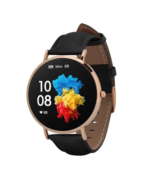 Garett Smartwatch Verona Gold And Black Leather Умные часы AMOLED / Bluetooth / IP67 / GPS / SMS