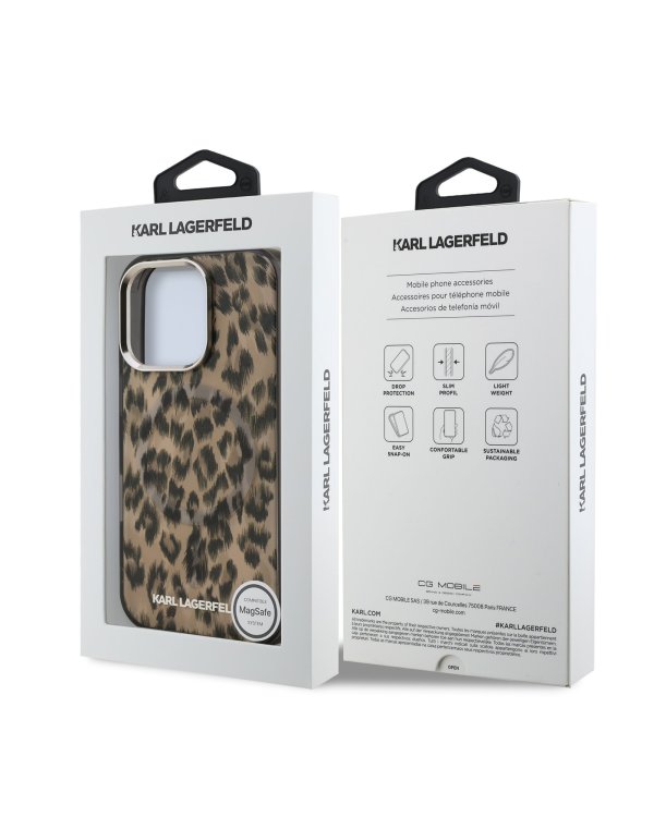 Karl Lagerfeld IML Leopard MagSafe Case Чехол для Apple iPhone 16 Pro Max