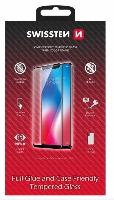 Swissten Full Face 5D Tempered Glass Защитное стекло для экрана Huawei P Smart Pro черный