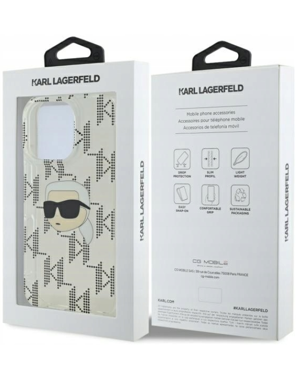 Karl Lagerfeld IML Karl Head Electroplated Защитный Чехол для Apple iPhone 16 Pro Max