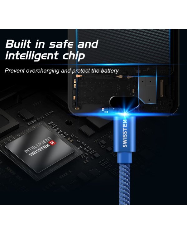 Swissten Textile Универсальный Quick Charge 3.1 USB-C USB Кабель данных 1.2м