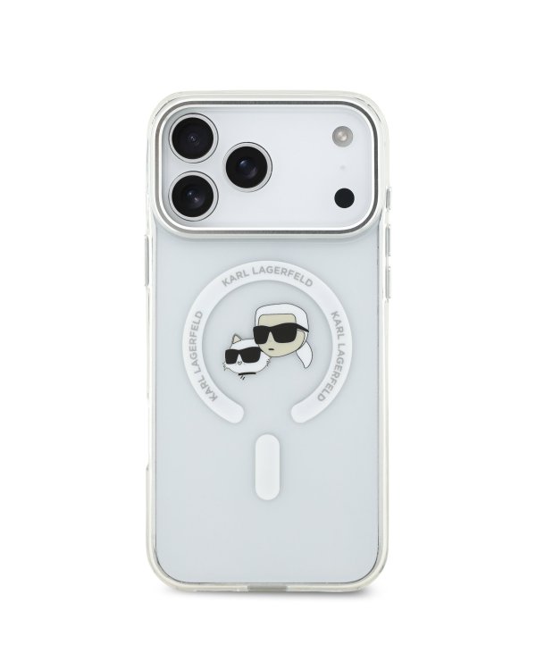 Karl Lagerfeld IML K&CH Heads Metal Frame MagSafe Case Защитный чехол для iPhone 17 Pro Max / прозрачный