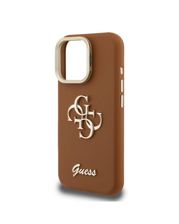 Guess PU Grained 4G Logo Stand Camera Frame Case Чехол для Apple iPhone 16 Pro Max