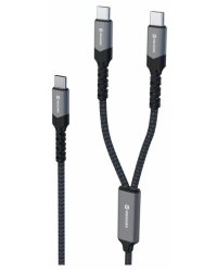 Swissten 2in1 Charging USB-C / 2x USB-C Kабель 100W 1.5m