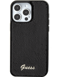 Guess HC Sequin Script Metal Case Защитный Чехол для Apple iPhone 15
