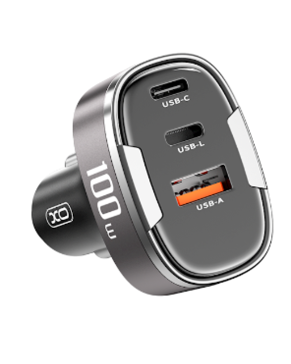 XO CC61 Автомобильное зарядное устройство 100W USB / USB-C / Lightning