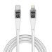 Qualo QTCN-CL-00 Transparent Nylon Kабель USB-C – Lightning / 125W / 1.5m / белый
