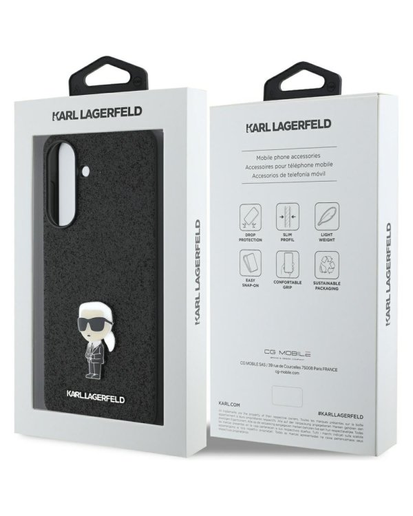 Karl Lagerfeld Fixed Glitter Ikonik Logo Metal Pin Case Чехол для Samsung Galaxy A56 5G