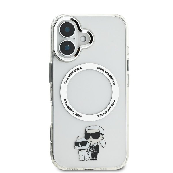 Karl Lagerfeld IML Karl and Choupette MagSafe Case Защитный чехол для iPhone 16 Plus / прозрачный