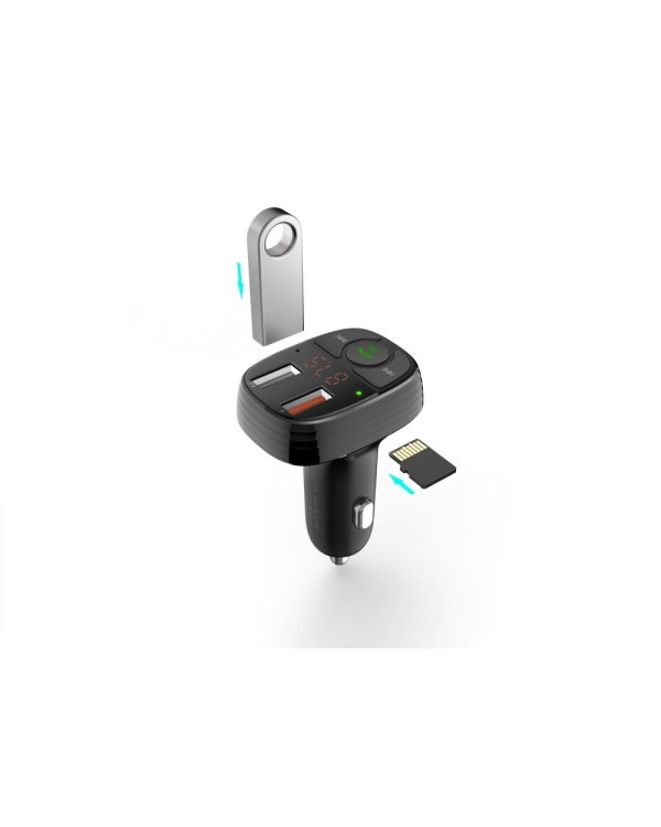 Devia Smart Автомобильный FM Трансмиттер Bluetooth / MP3 / MicroSD / 2x USB QC 3.0 + 1,5A / LED