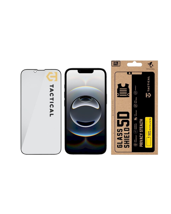 Tactical Glass Shield Privacy Stealth 5D Защитное стекло для Apple iPhone 13/13 Pro/14/16e / чёрный
