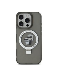 Karl Lagerfeld Ringstand Karl and Choupette MagSafe Case Защитный чехол для iPhone 16 Pro / чёрный