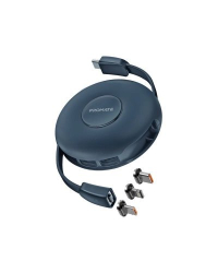 PROMATE Quiver Складной магнитный кабель USB-C на USB-C / Lightning / microUSB / 1м