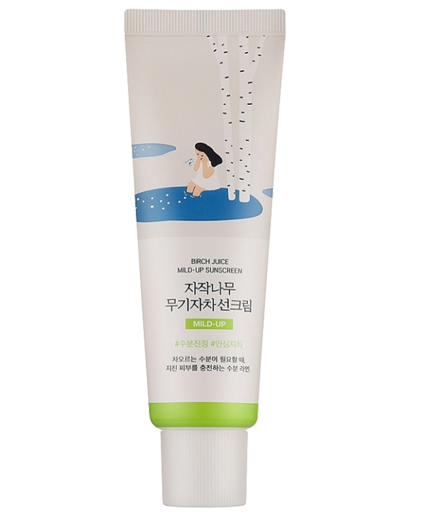ROUND LAB Birch Juice Moisturizing Mild-Up Солнцезащитный крем SPF50+ PA++++ 50ml