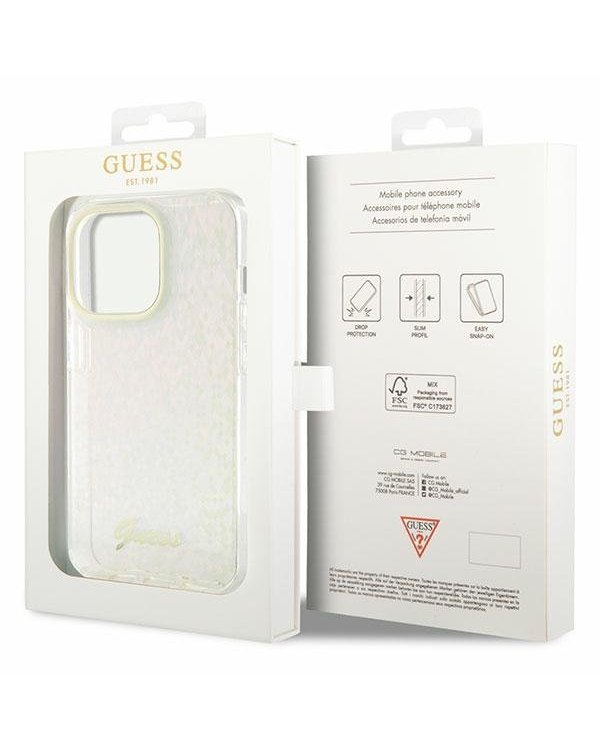 Guess IML Faceted Mirror Disco Iridescent Case Защитный Чехол для iPhone Apple 15 Pro Max