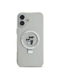 Karl Lagerfeld Ringstand Karl and Choupette MagSafe Case Защитный чехол с кольцом для iPhone 16 Plus / белый