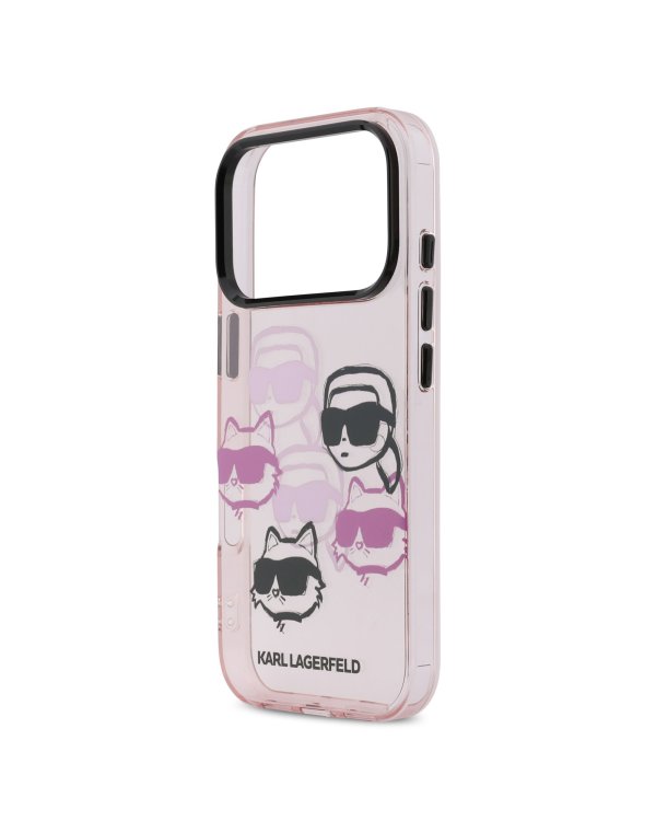 Karl Lagerfeld IML Multi K&CH Heads Case Защитный чехол для iPhone 17 Pro / розовый