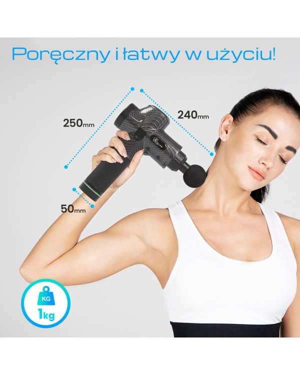 Extralink Massage Gun Pro Массажный пистолет / 3800 об/мин / 6 сменных насадок