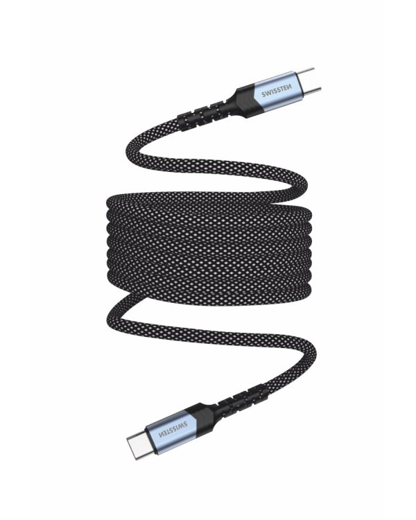 Swissten Магнитный USB-C кабель с автоподмоткой 60W 1m