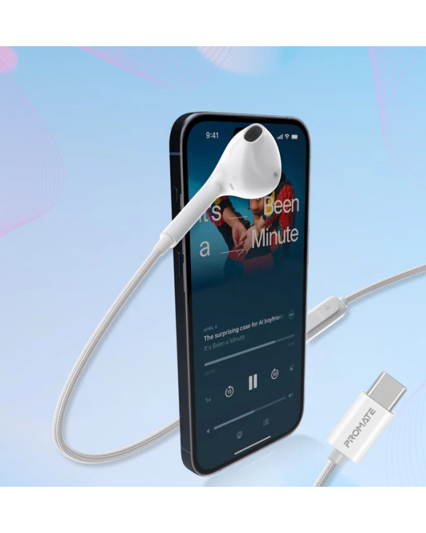 Promate MonoPod Dynamic Mono In-Ear Проводные наушники USB-C / 1.2m