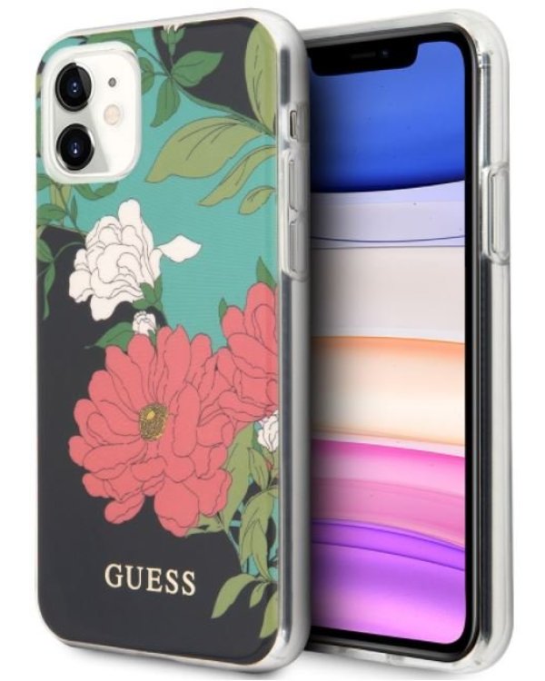 Guess GUHCN61IMLFL01 Flower Shiny N.1 Cover Чехол для Apple iPhone 11 Black