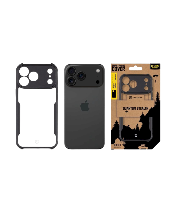 Tactical Quantum Stealth Cover Защитный чехол для Apple iPhone 17 Pro Max / прозрачный/чёрный