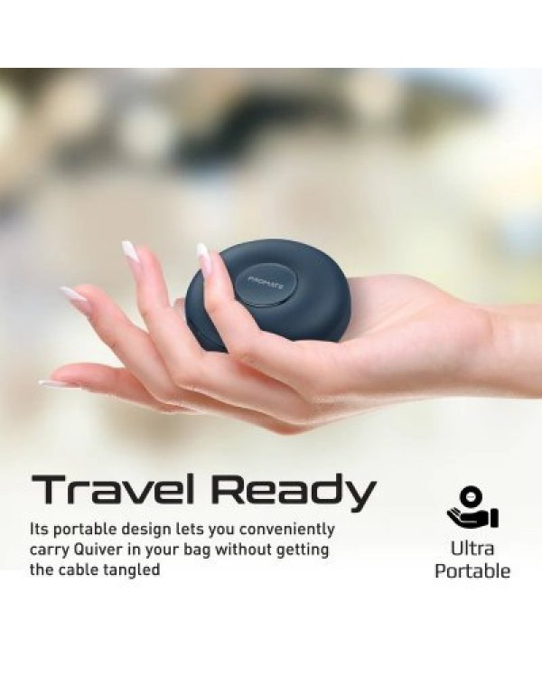 PROMATE Quiver Складной магнитный кабель USB-C на USB-C / Lightning / microUSB / 1м