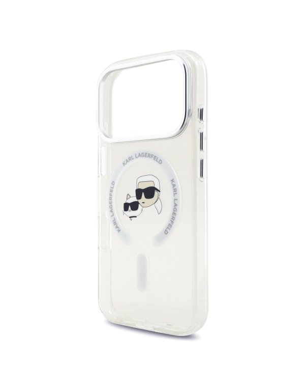 Karl Lagerfeld IML K&CH Heads Metal Frame MagSafe Case Защитный чехол для iPhone 17 Pro / прозрачный