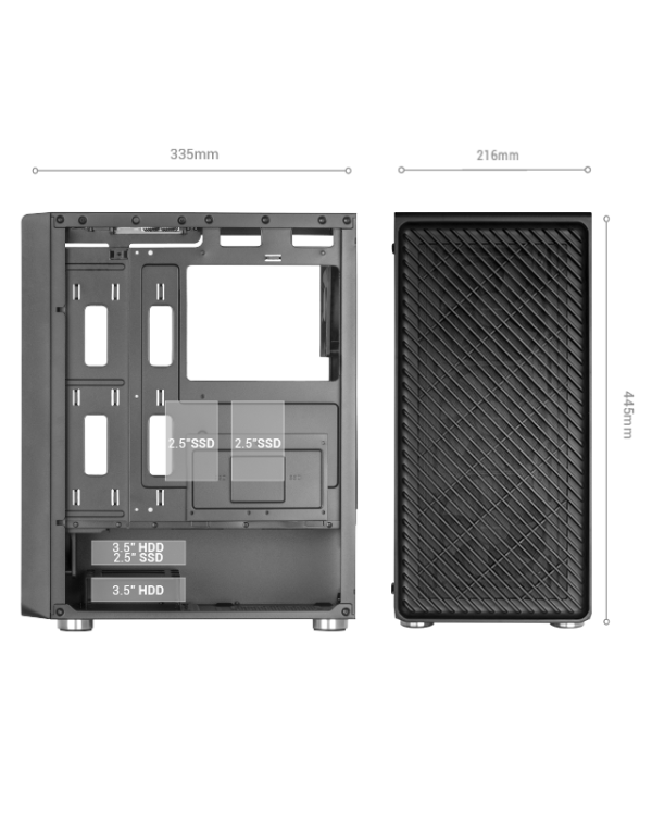 Mars Gaming MC-3000 Компьютерный корпус ATX / 4x FAN