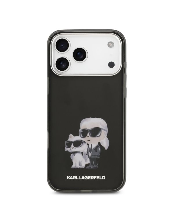 Karl Lagerfeld IML Aquarelle Karl and Choupette Case Защитный чехол для iPhone 17 Pro / чёрный