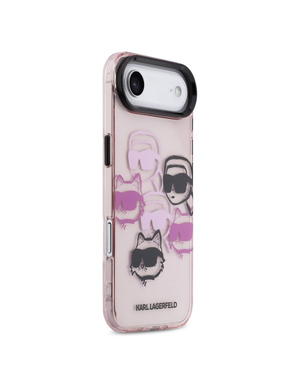 Karl Lagerfeld IML Multi Karl and Choupette Heads Case Защитный чехол для iPhone Air / розовый