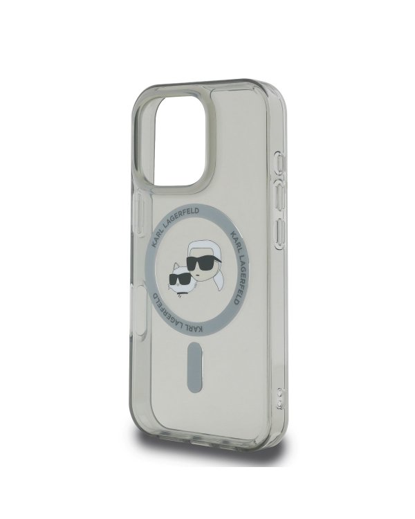 Karl Lagerfeld IML K&CH Heads Metal Frame MagSafe Case Защитный чехол для iPhone 16 Pro Max / чёрный