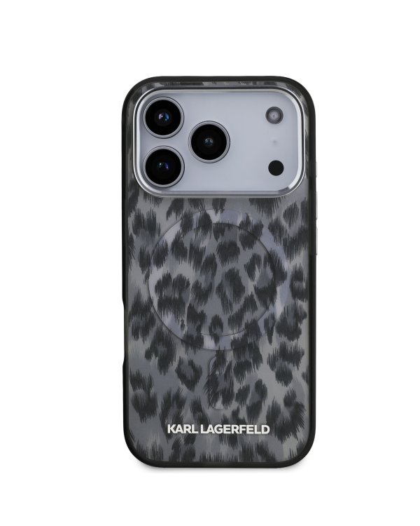 Karl Lagerfeld IML Leopard MagSafe Case Защитный чехол для iPhone 17 Pro / серый