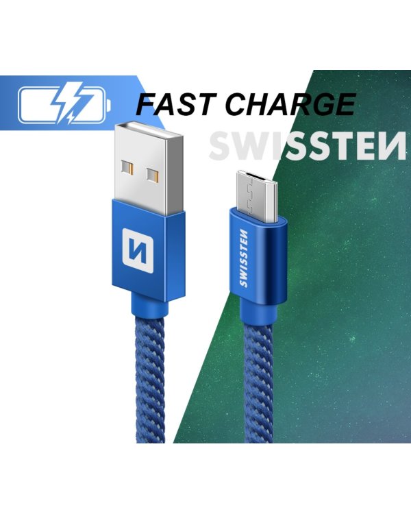 Swissten Textile Универсальный Micro USB Кабель данных 1.2m