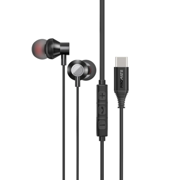 Promate Silken-C Ergonomic Stereo In-Ear Проводные наушники USB-C / 1.2m