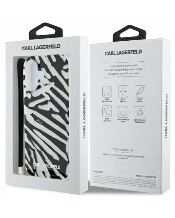 Дополнительное изображение книги «Karl Lagerfeld IML Zebra Pattern & Cord Защитный Чехол для Apple iPhone 16»
