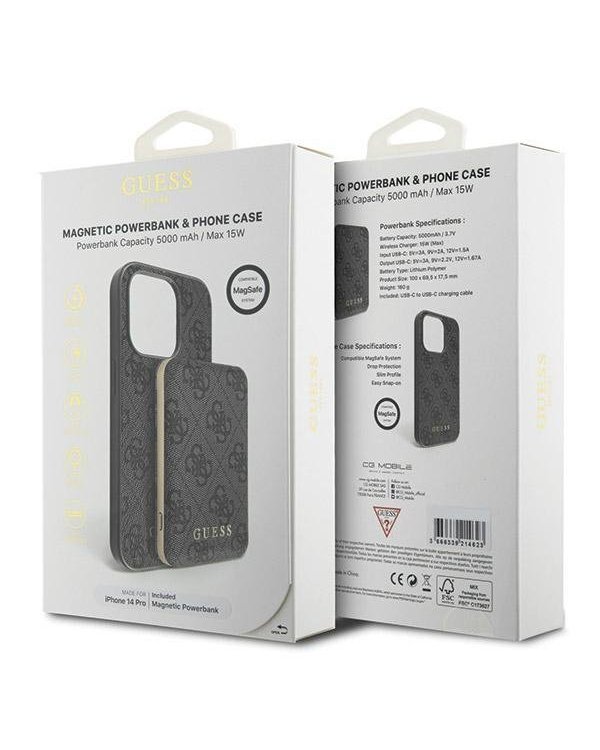Guess GUBPM5P14L4GEMGK Чехол + Повер Банк для Apple iPhone 14 Pro