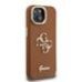 Guess PU Grained 4G Logo Stand Camera Frame Case Защитный чехол для iPhone 13 / коричневый