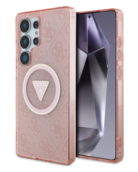 Guess 4G Glitter Triangle Buttons MagSafe Чехол для Samsung Galaxy S25 Ultra