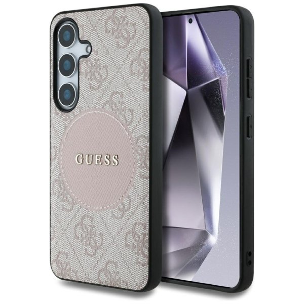 Guess 4G Round Patch Classic Logo MagSafe Case Чехол для Samsung Galaxy S25