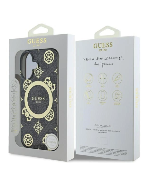 Guess IML Peony On 4G Background MagSafe Защитный Чехол для Apple iPhone 16