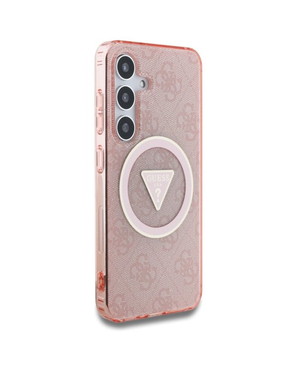 Guess 4G Glitter Triangle Buttons MagSafe Чехол для Samsung Galaxy S25