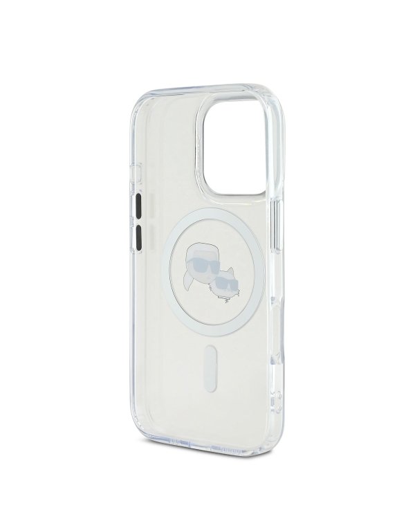 Karl Lagerfeld IML K&CH Heads Metal Frame MagSafe Case Защитный чехол для iPhone 16 Pro Max / прозрачный