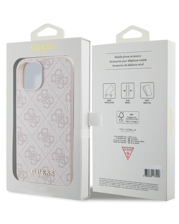 Guess PU 4G Metal Logo Case Защитный Чехол для Apple iPhone 15 Plus