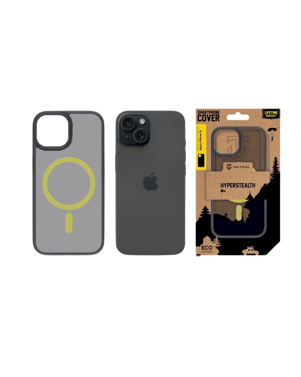 Дополнительное изображение книги «Tactical MagForce Hyperstealth 2.0 Защитный чехол для iPhone 15 / чёрный/жёлтый»