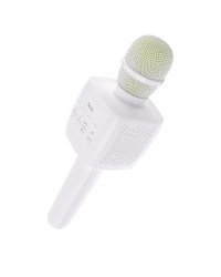 Hoco BK5 Bluetooth Микрофон Караоке с Колонкой / LED / 5W / Aux / USB / MicroSD / белый