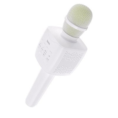 Hoco BK5 Bluetooth Микрофон Караоке с Колонкой / LED / 5W / Aux / USB / MicroSD / белый