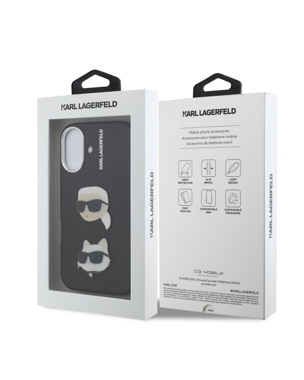 Karl Lagerfeld Grained PU K&CH Heads Case Чехол для Apple iPhone 16